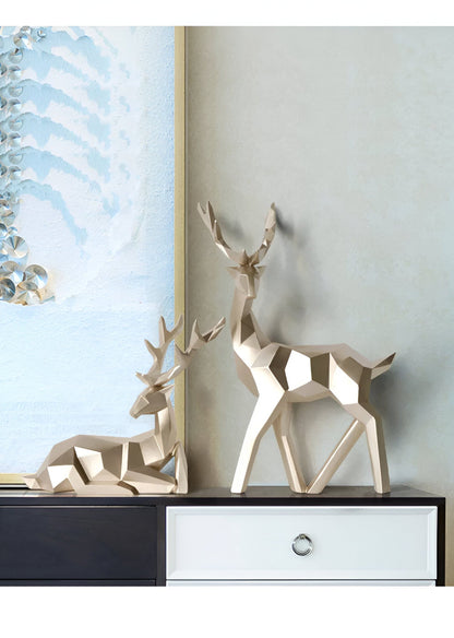 Reindeer Scandinavian Sculpture Set Of 2