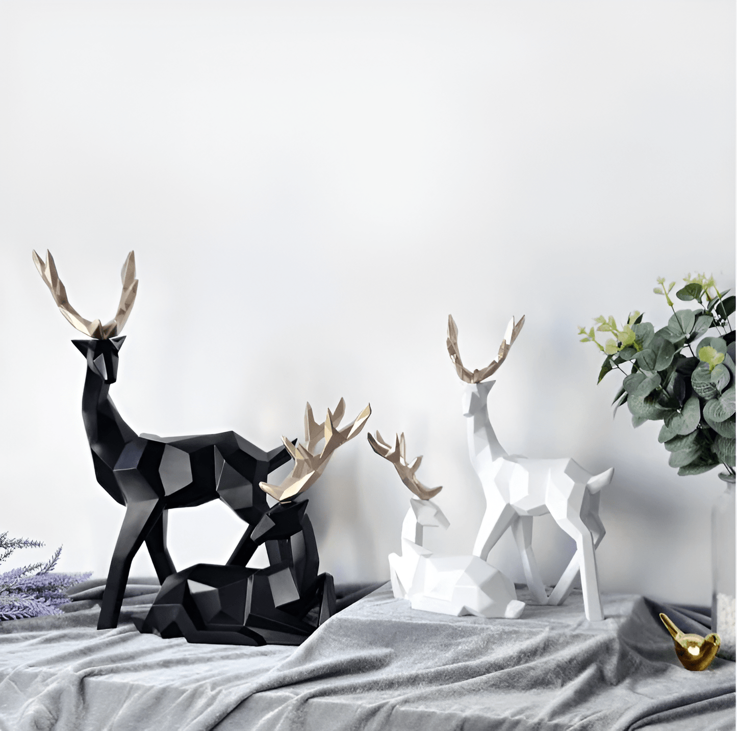 Reindeer Scandinavian Sculpture Set Of 2