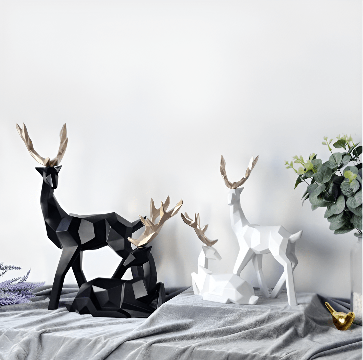 Reindeer Scandinavian Sculpture Set Of 2