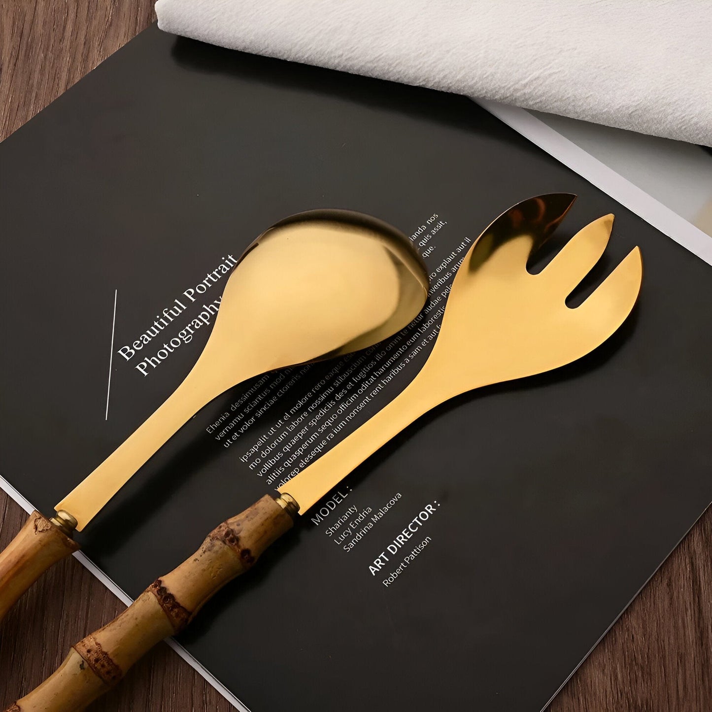 Bamboo Handle Spork Set