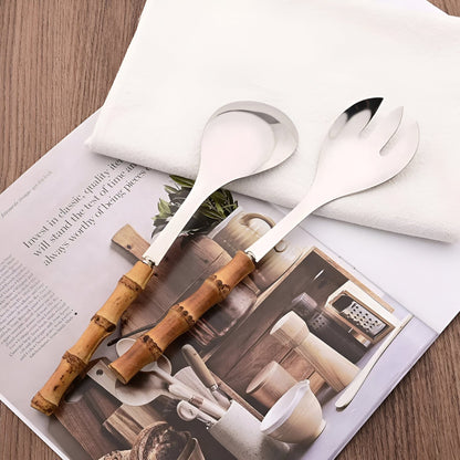 Bamboo Handle Spork Set