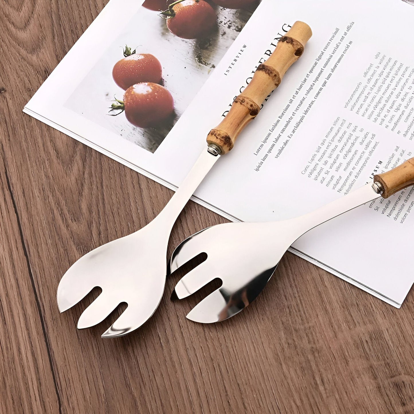 Bamboo Handle Spork Set