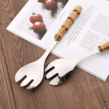 Bamboo Handle Spork Set