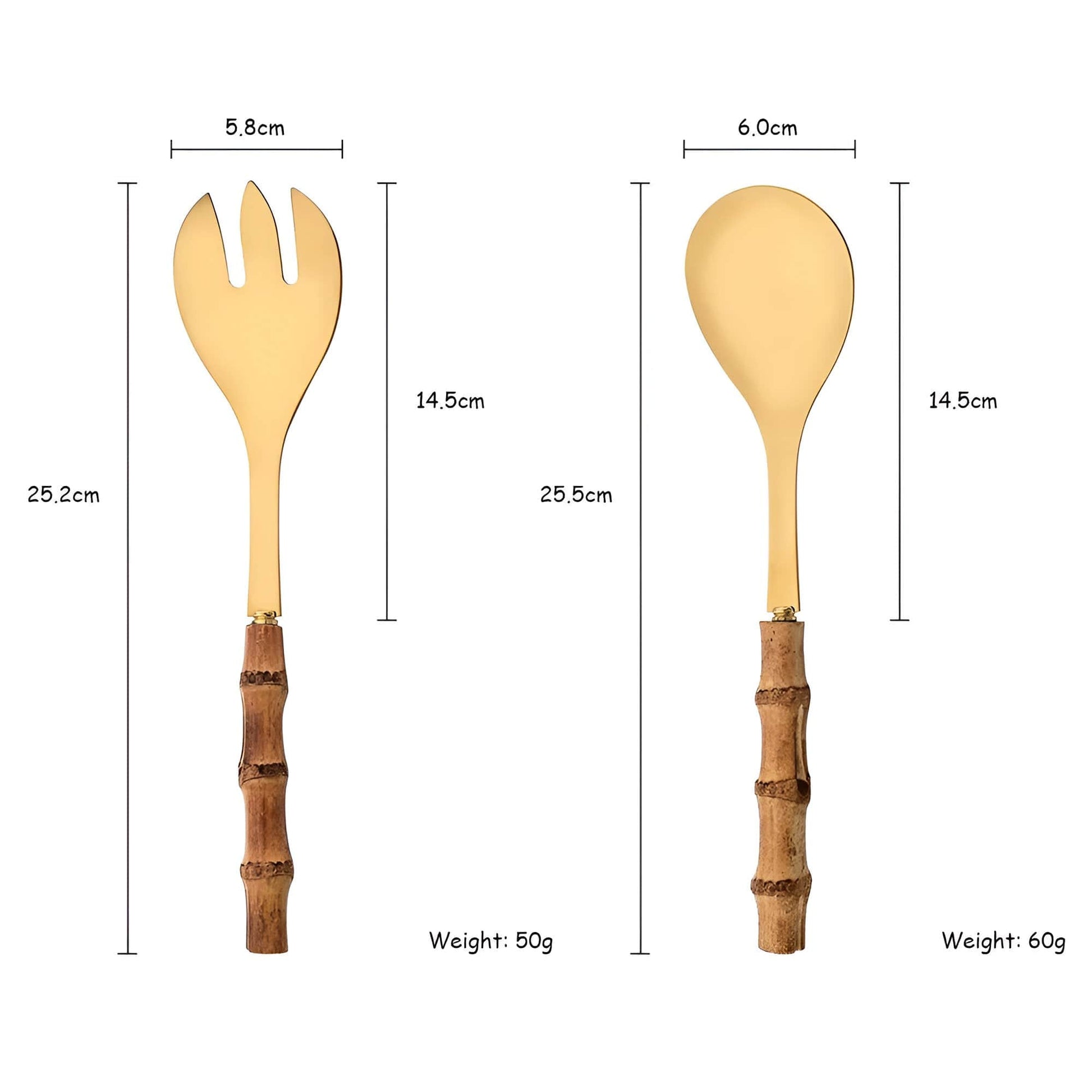 Bamboo Handle Spork Set