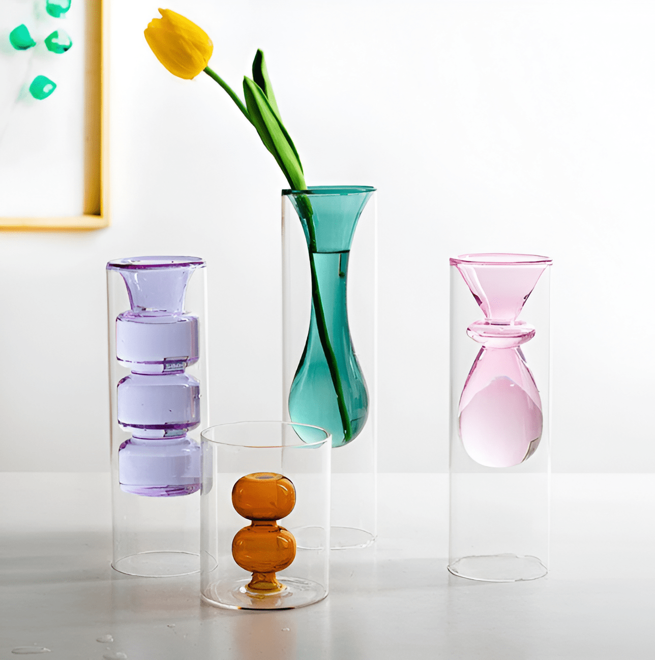 Stained Glass Transparent Vase