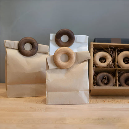 Wooden Doughnut Bag Clip