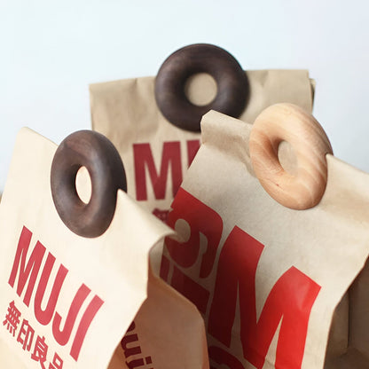 Wooden Doughnut Bag Clip