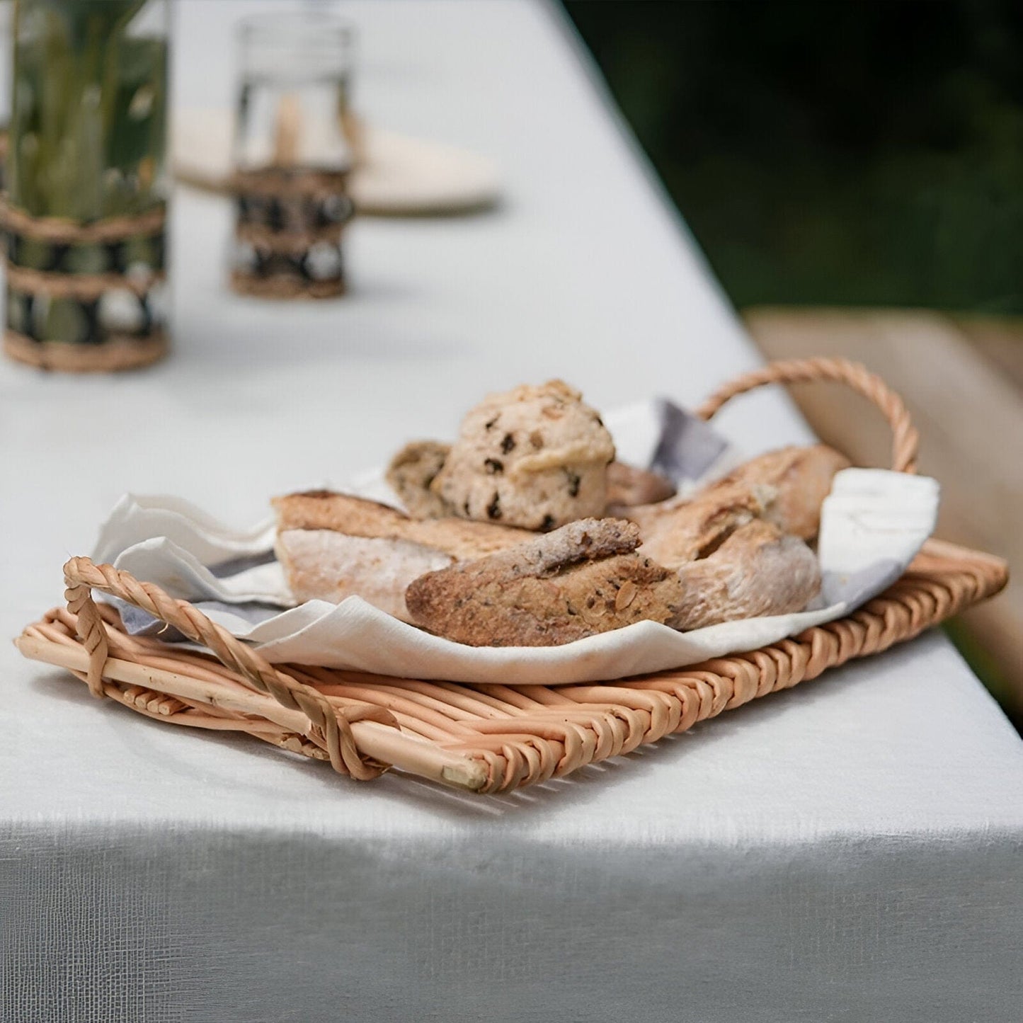 Woven Rattan Serving Tray