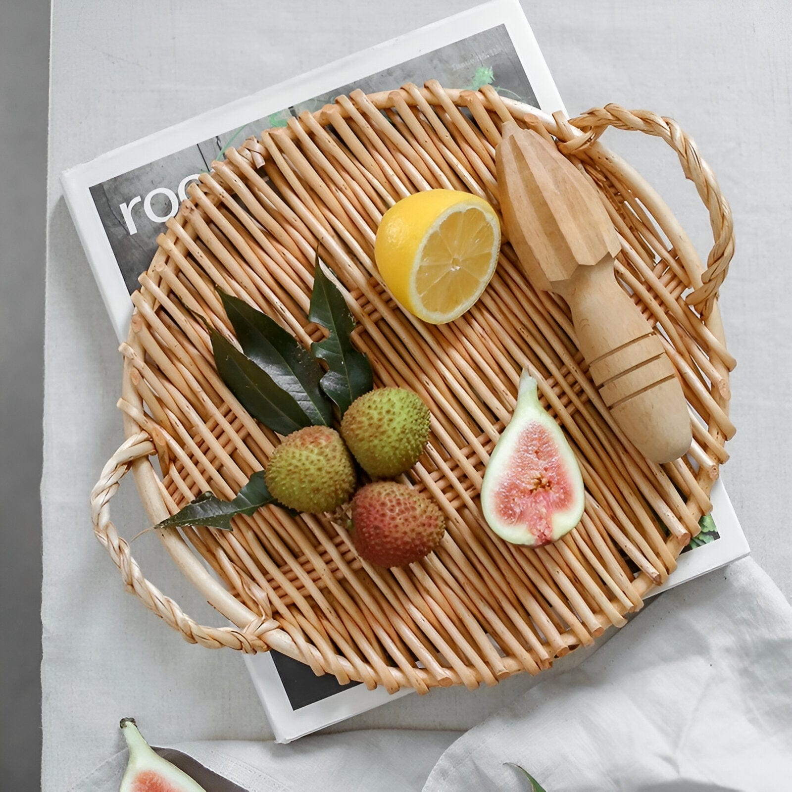 Woven Rattan Serving Tray