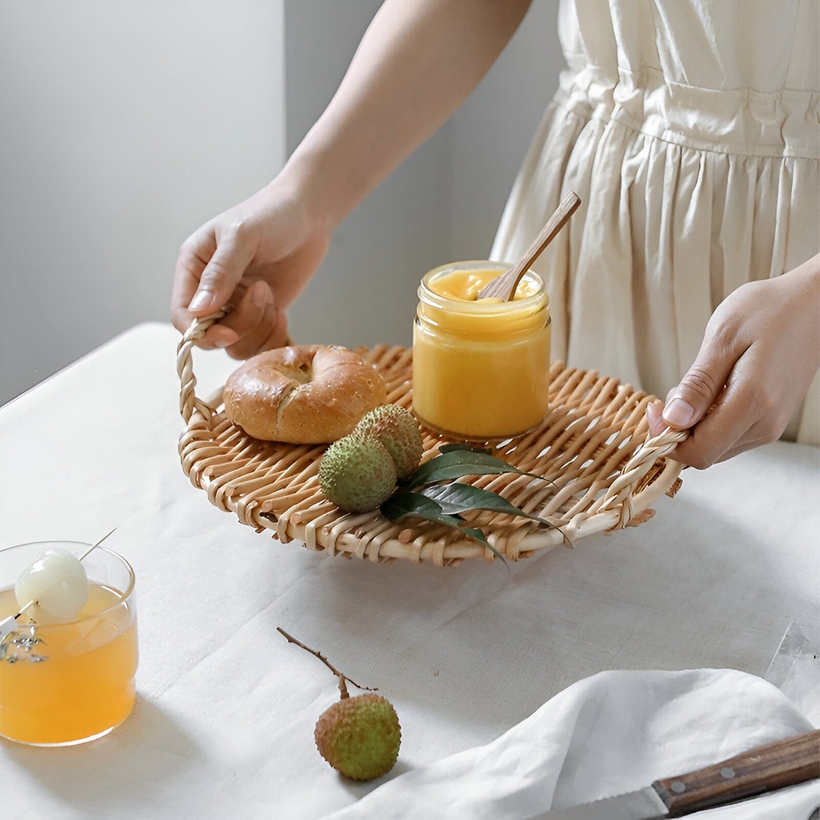 Woven Rattan Serving Tray