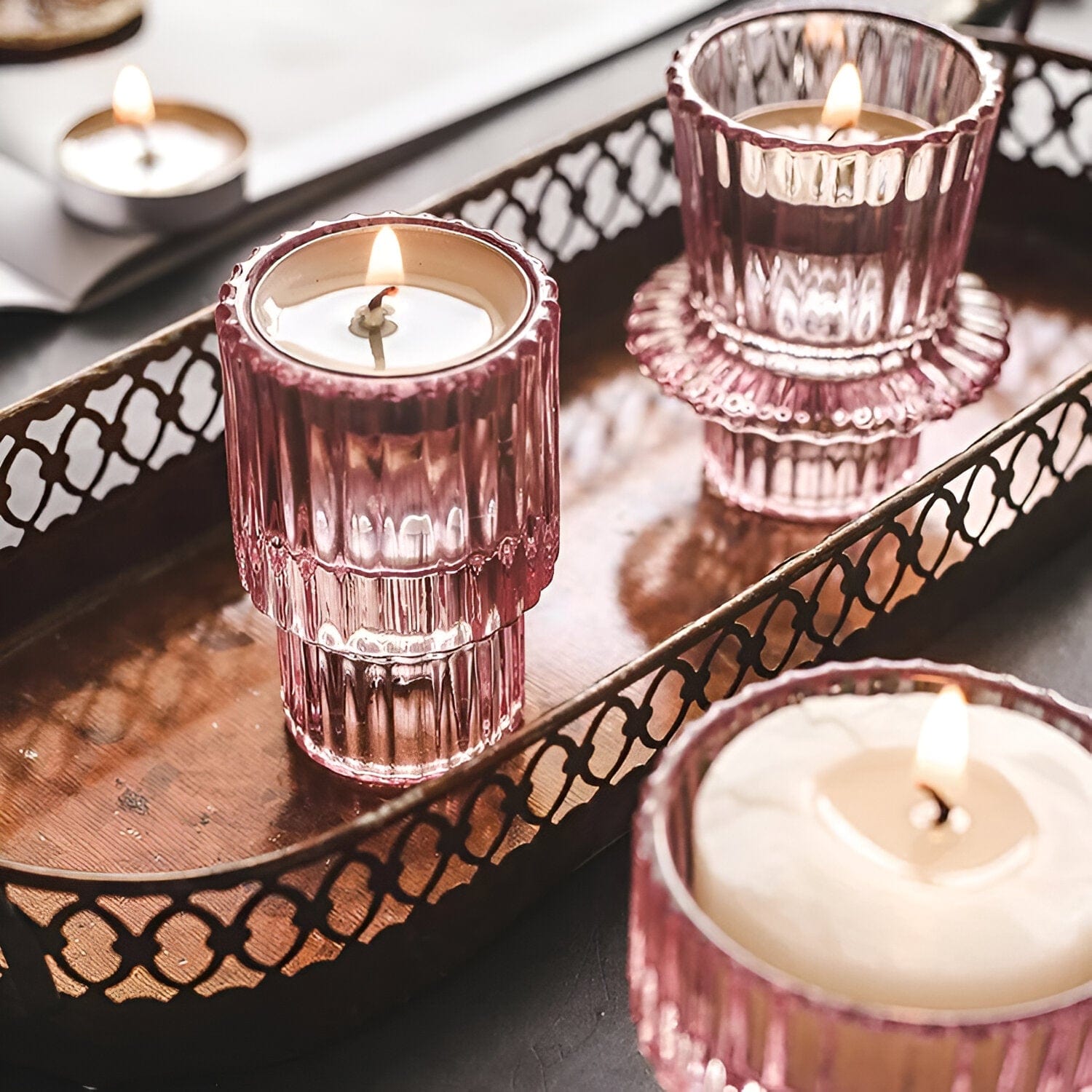 Mini Glass Tealight candle holder