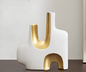 Abstract in Gold Vases