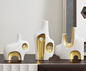 Abstract in Gold Vases