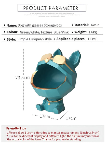 Cool Dog Figurine Storage Dish