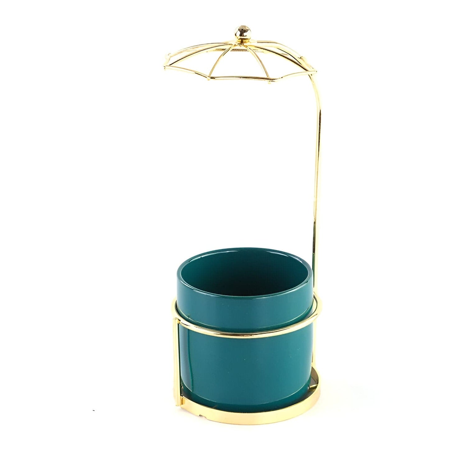 Ceramic Marbled Planter Planter with Gold Umbrella Stand