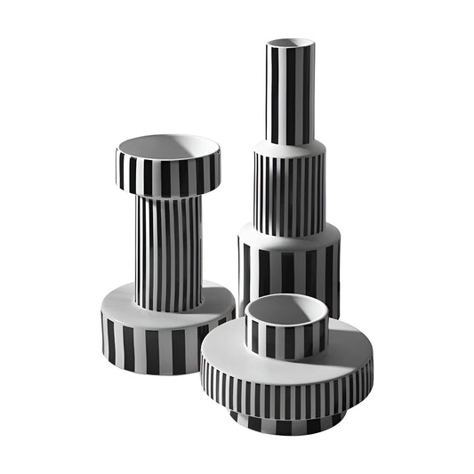 Bauhaus Minimalist Black & White Vases