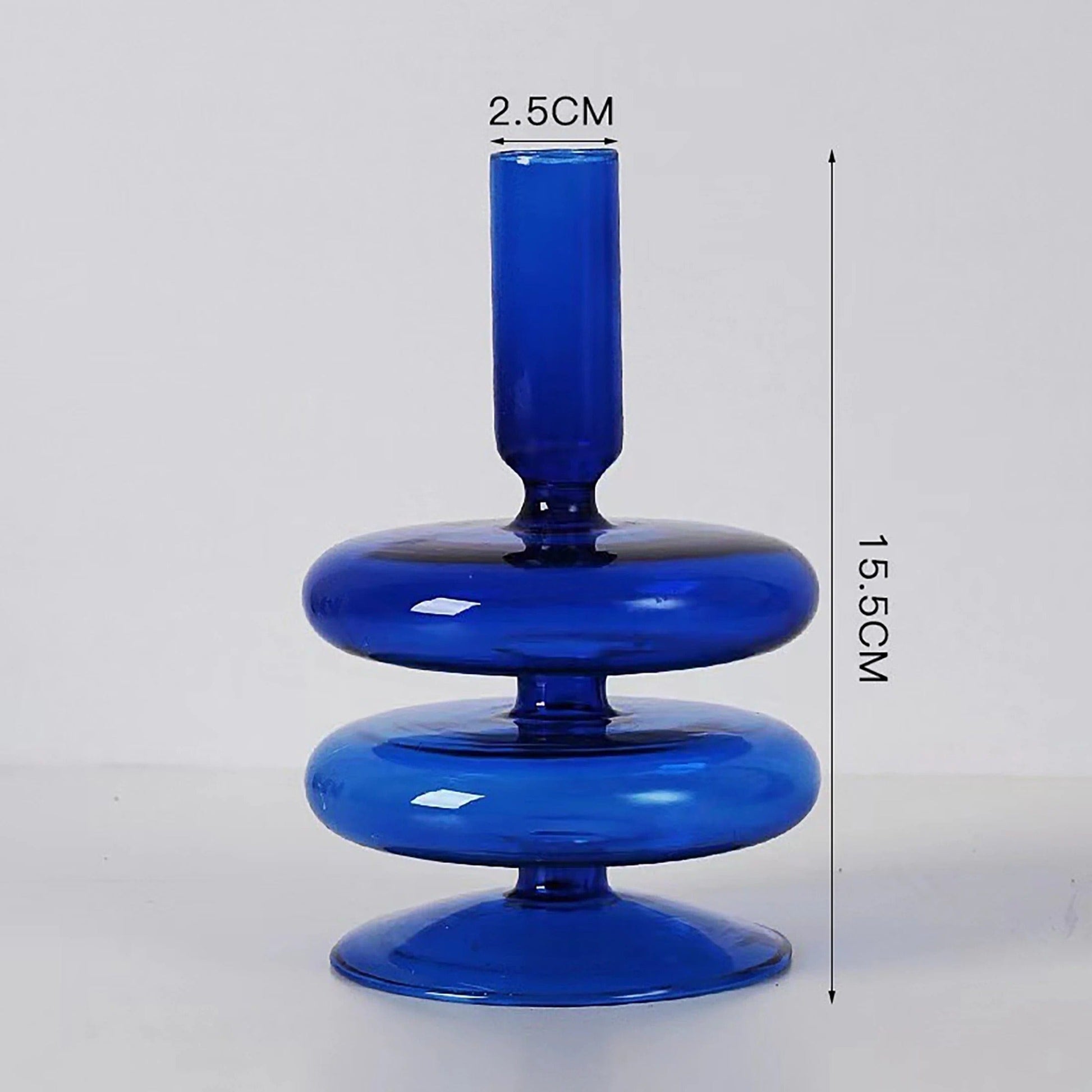 Blue Horizon Taper Glass Candle Stick Holders