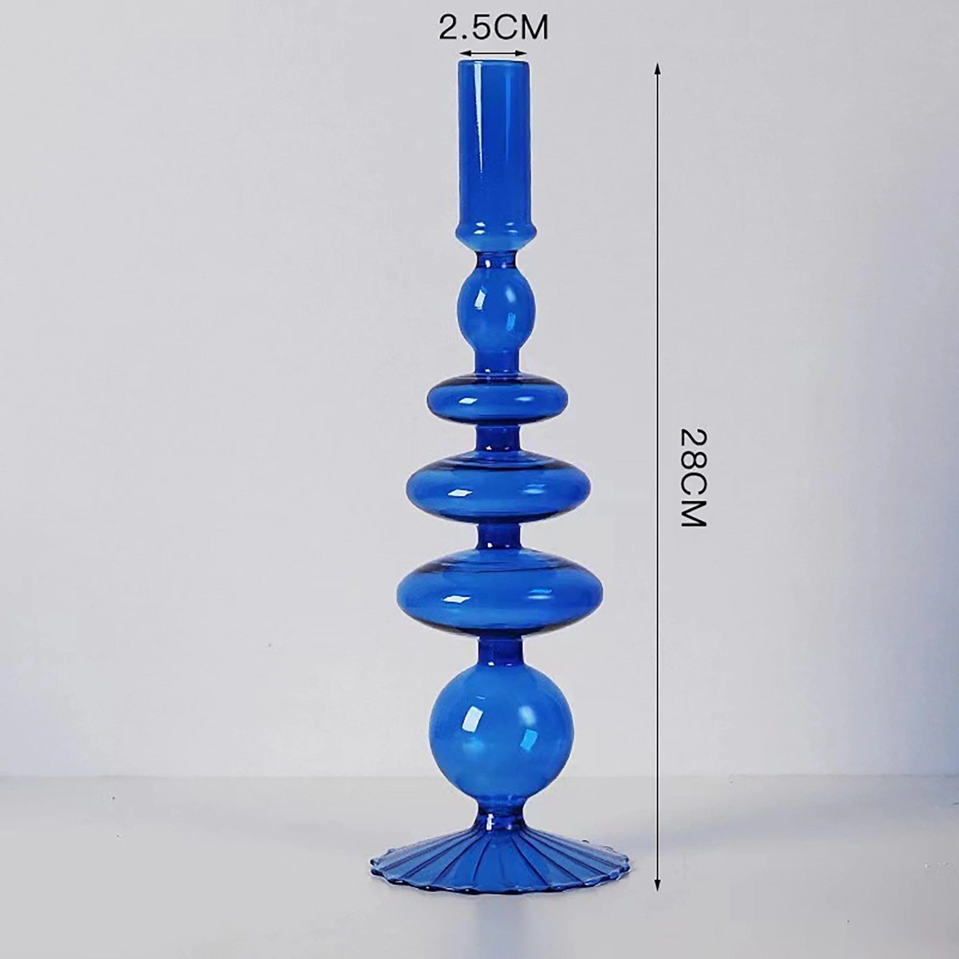 Blue Horizon Taper Glass Candle Stick Holders