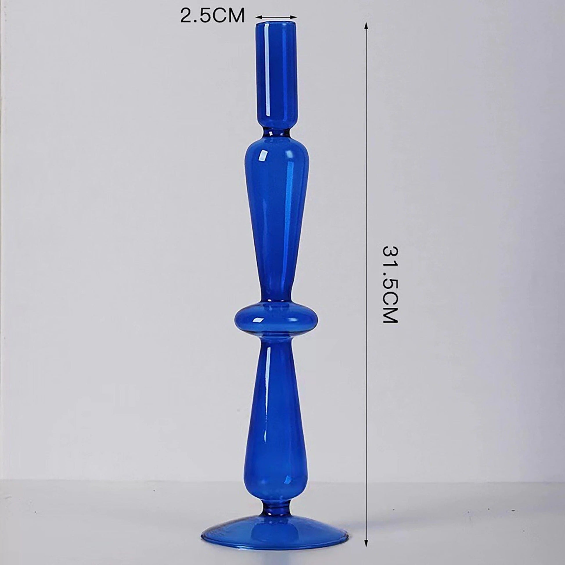 Blue Horizon Taper Glass Candle Stick Holders