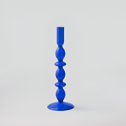 Blue Horizon Taper Glass Candle Stick Holders