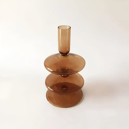 Autumn Glass Taper Candle Stick Holders