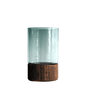 Serenity Wood Base Glass Vases