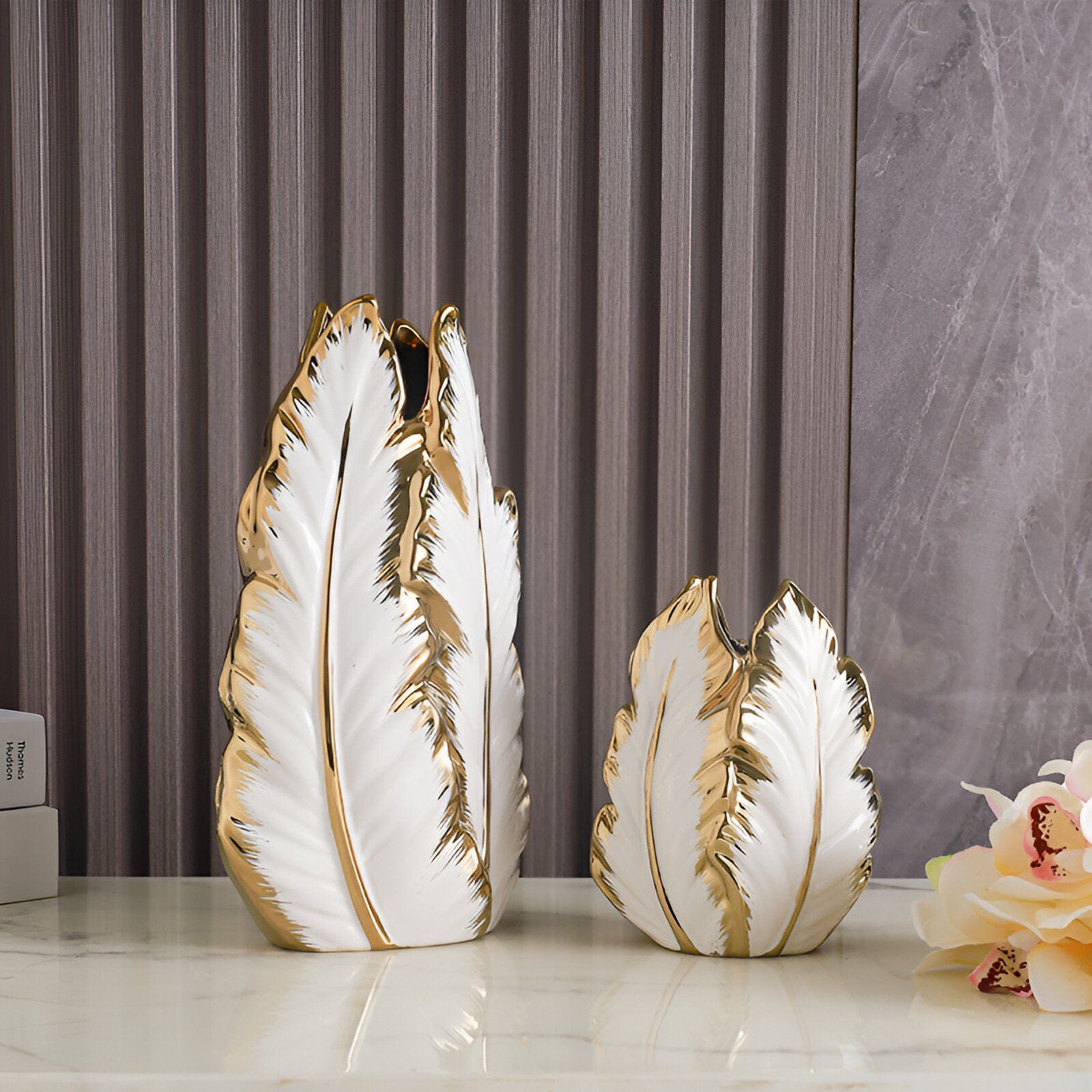 Gold Painted Ceramic Vases