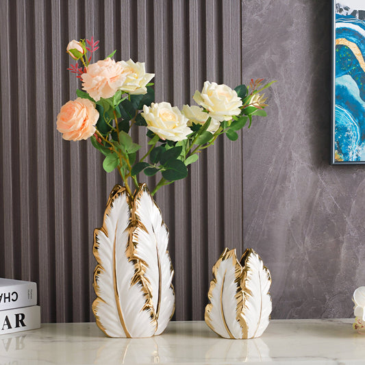 Gold Painted Ceramic Vases