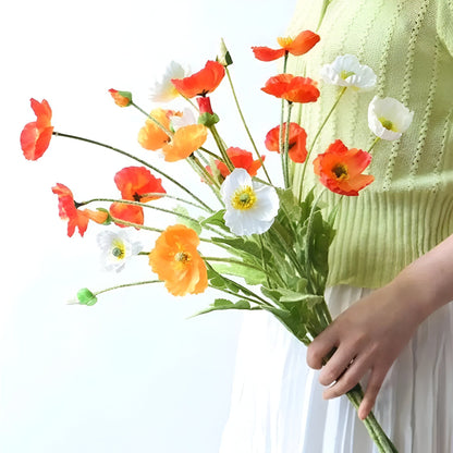  Faux Poppy Flowers