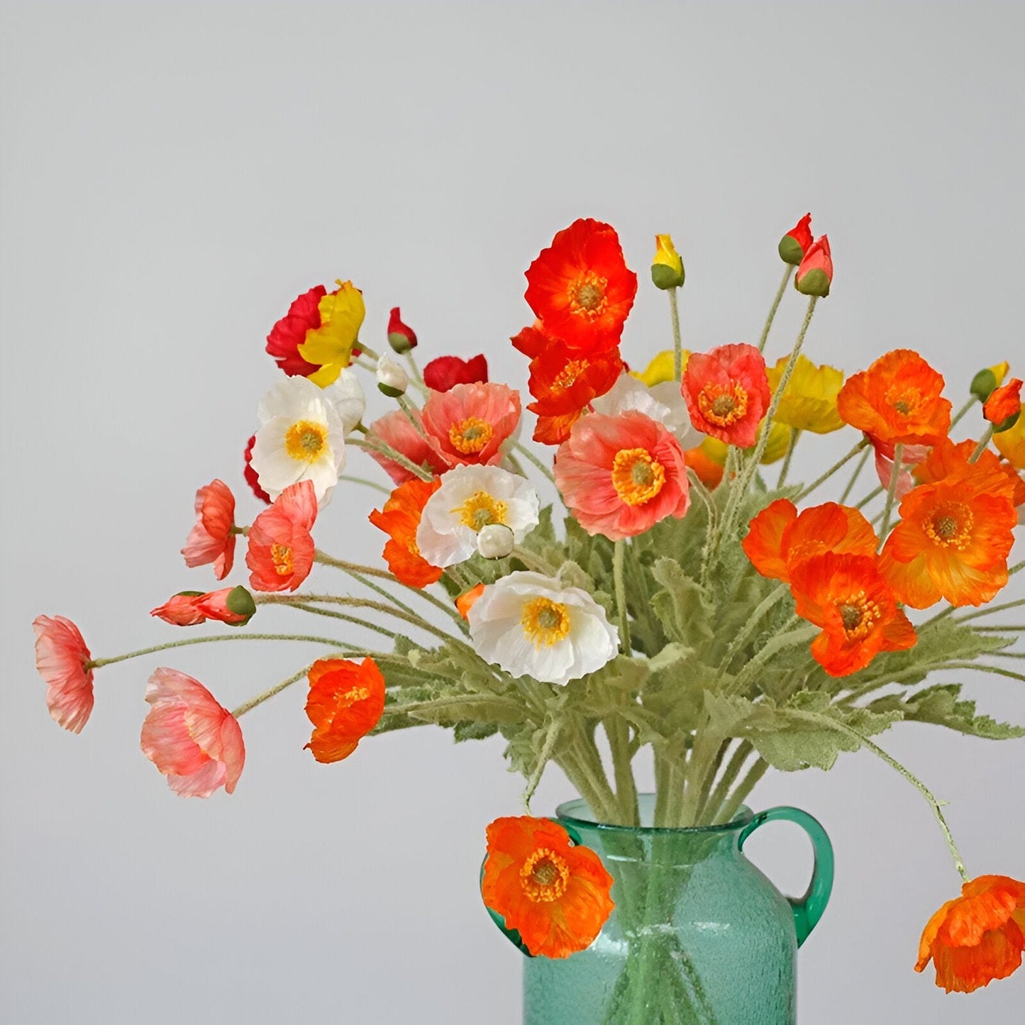  Faux Poppy Flowers