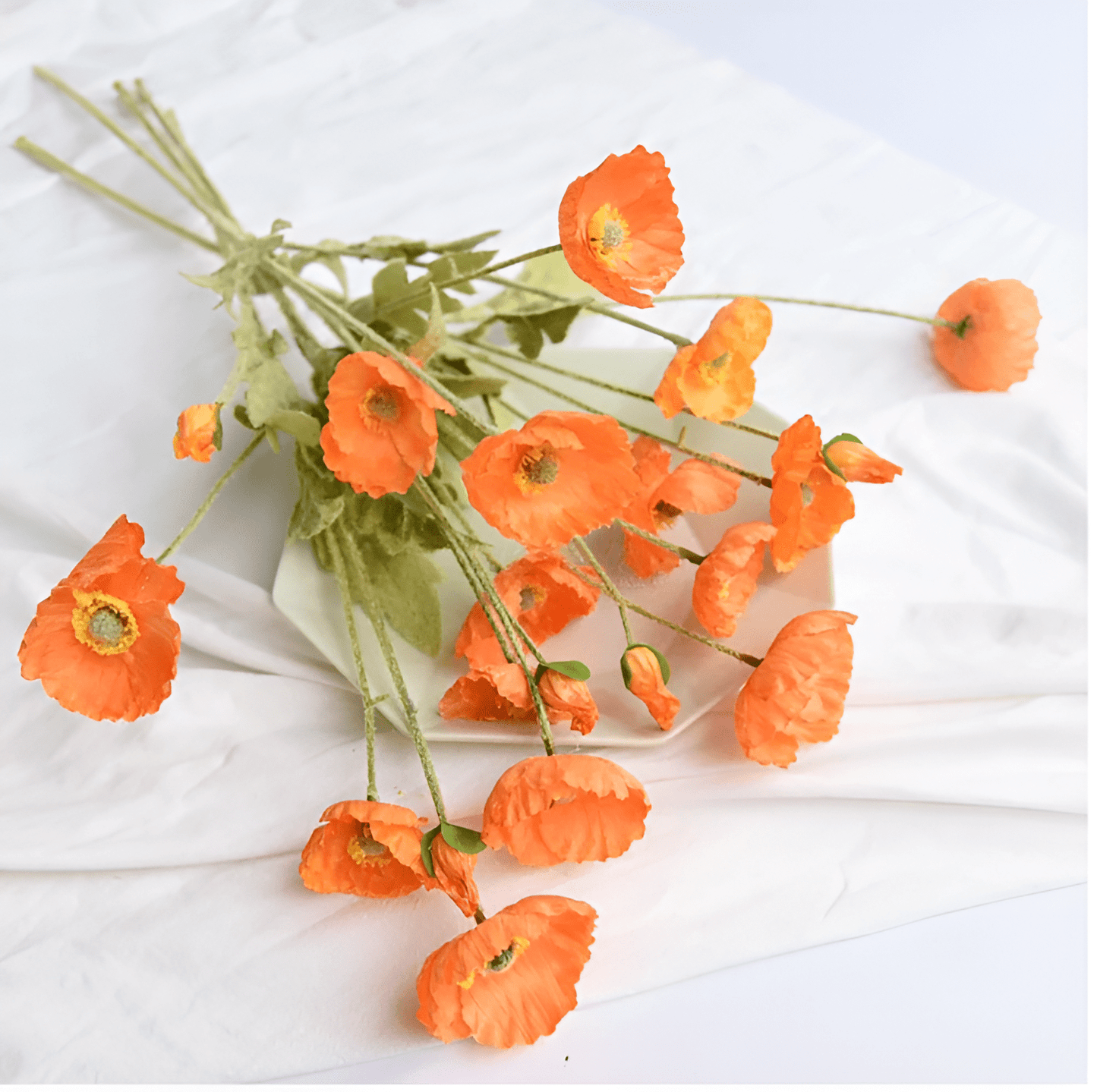  Faux Poppy Flowers