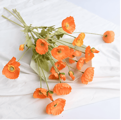  Faux Poppy Flowers