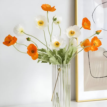  Faux Poppy Flowers