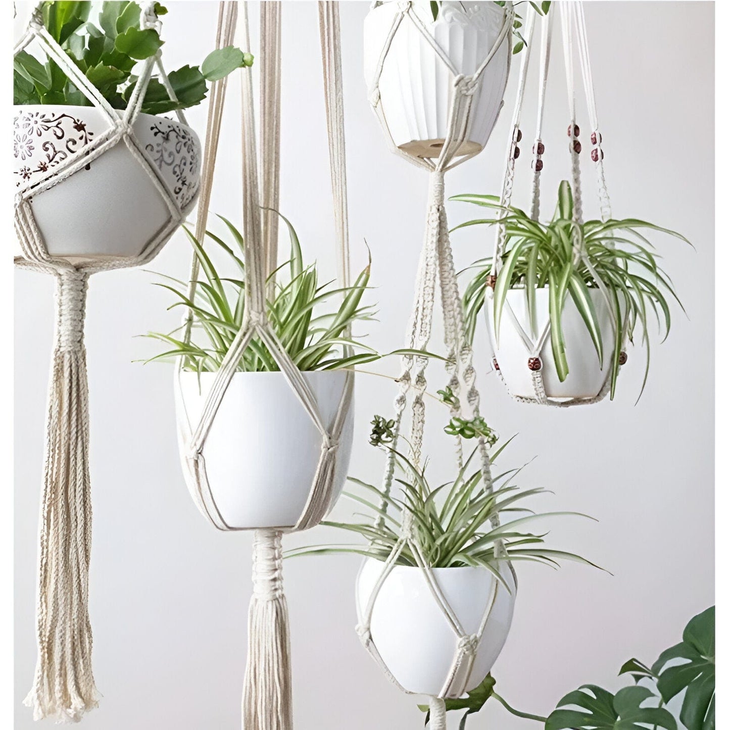 Handmade Boho Macrame Plant Hanger Set