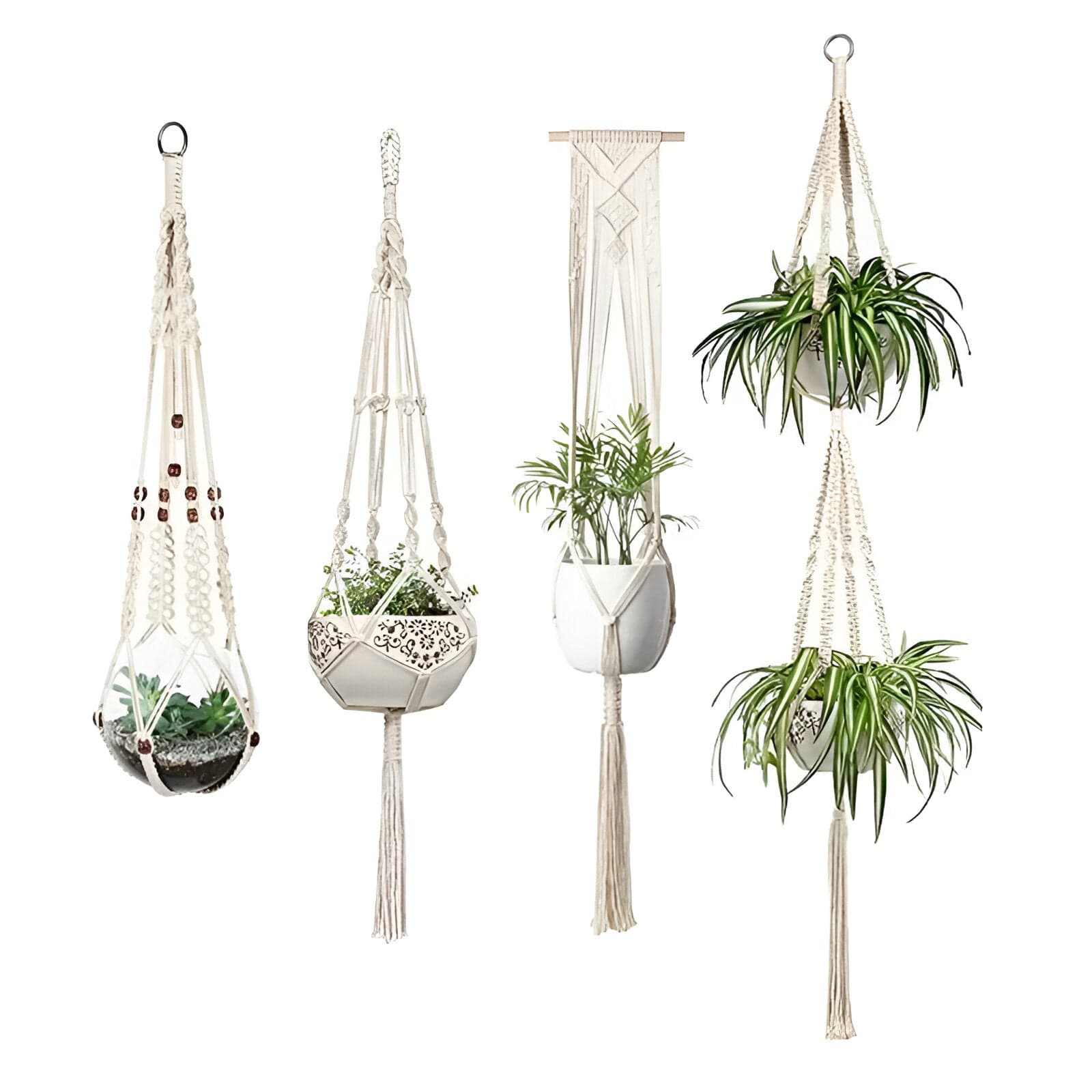 Handmade Boho Macrame Plant Hanger Set