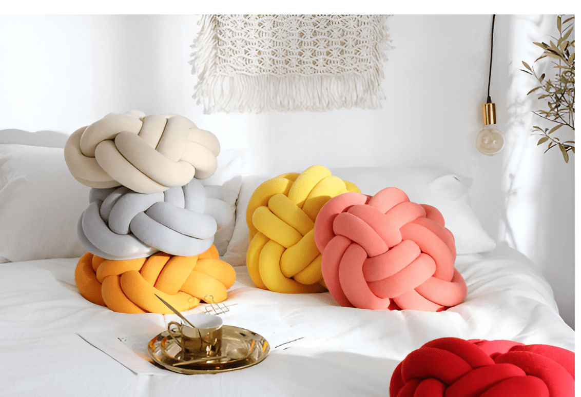 Six Knot Cotton Pillow