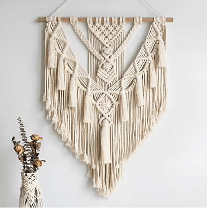 Hand-Woven Boho Macrame Wall-Hanging Tapestry