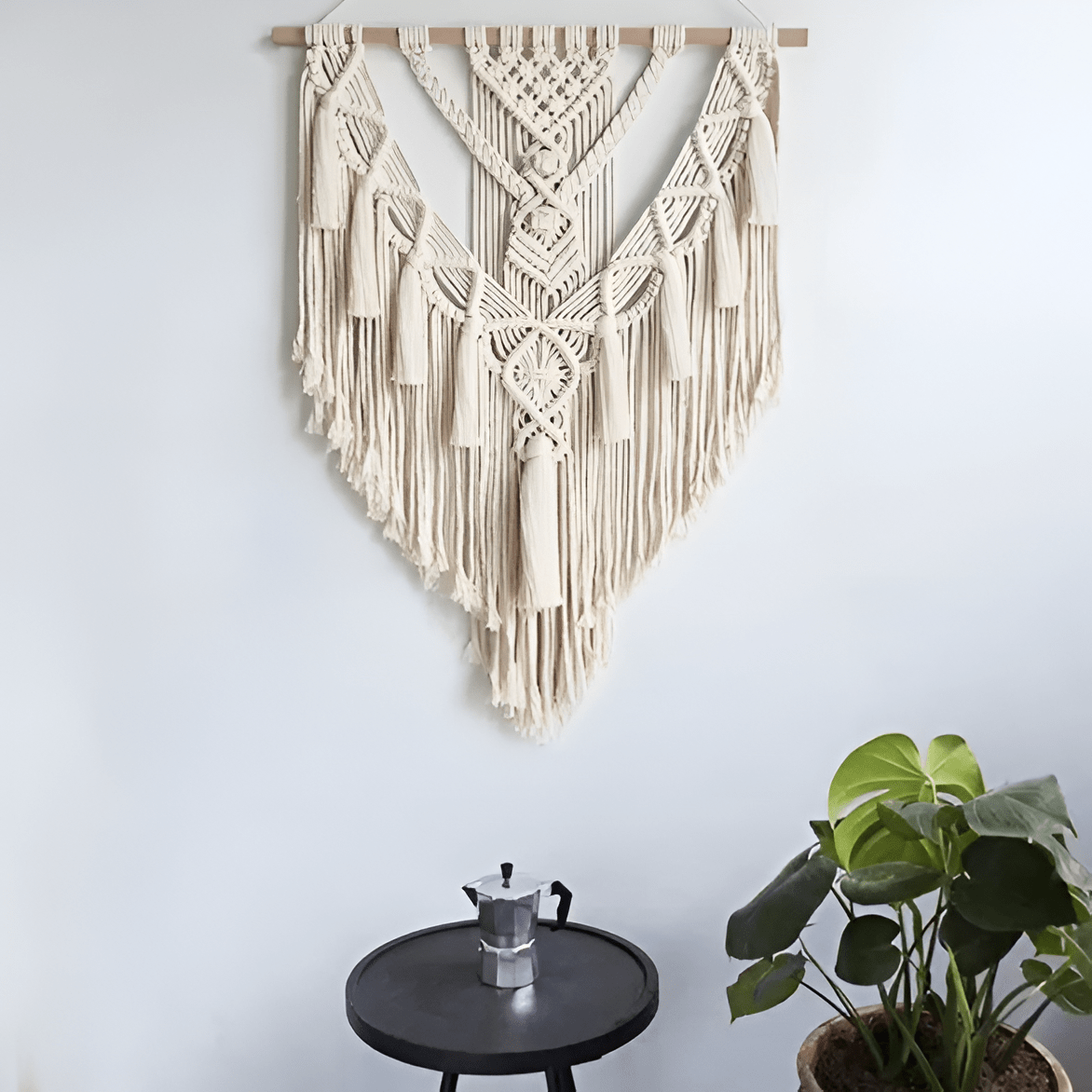 Hand-Woven Boho Macrame Wall-Hanging Tapestry