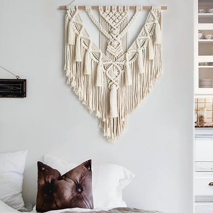 Hand-Woven Boho Macrame Wall-Hanging Tapestry