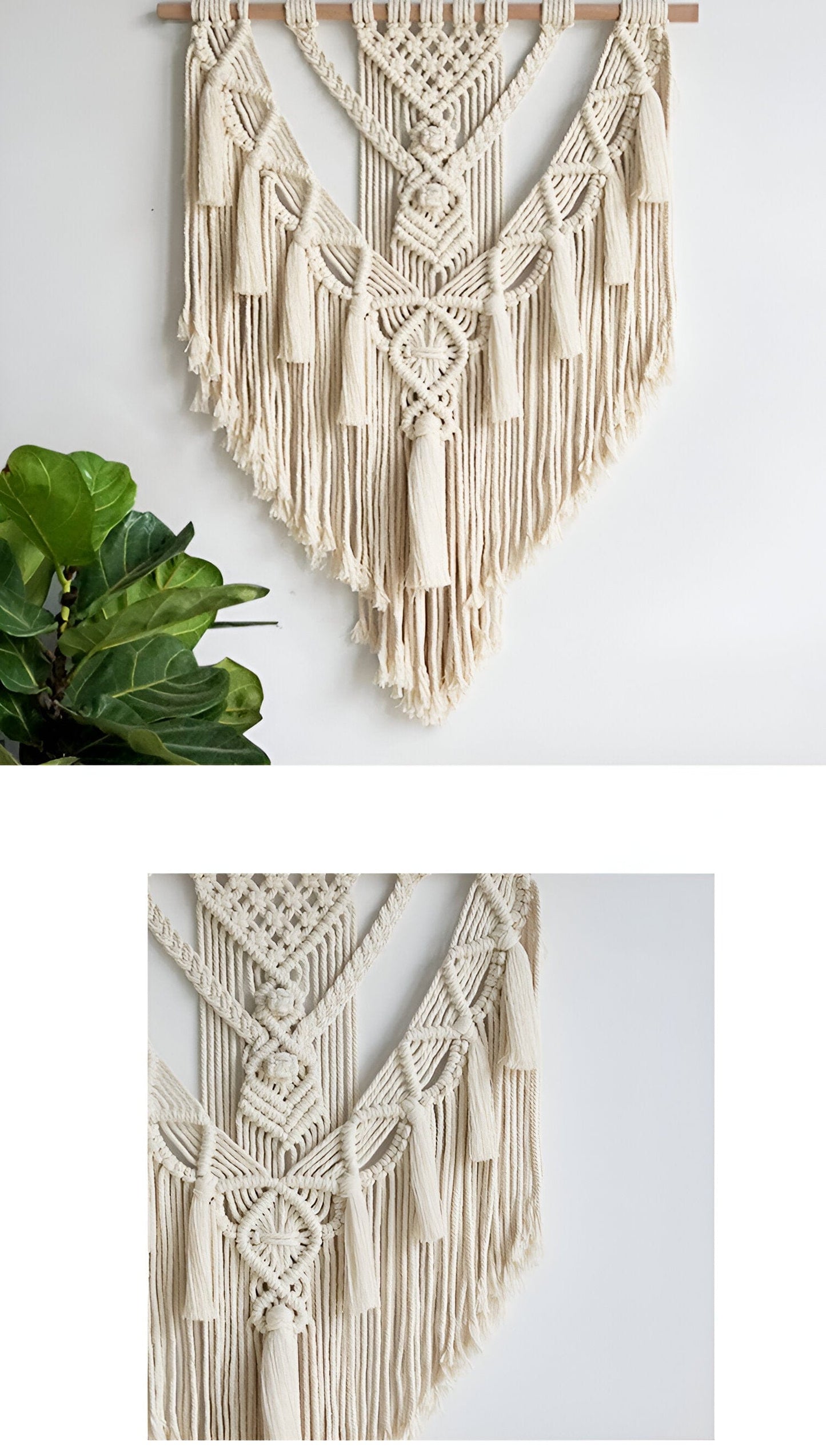 Hand-Woven Boho Macrame Wall-Hanging Tapestry