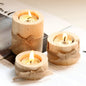 Pine Wood Round Candle Holders