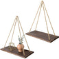 Wooden Rope Swing Wall-Mounted Shelf