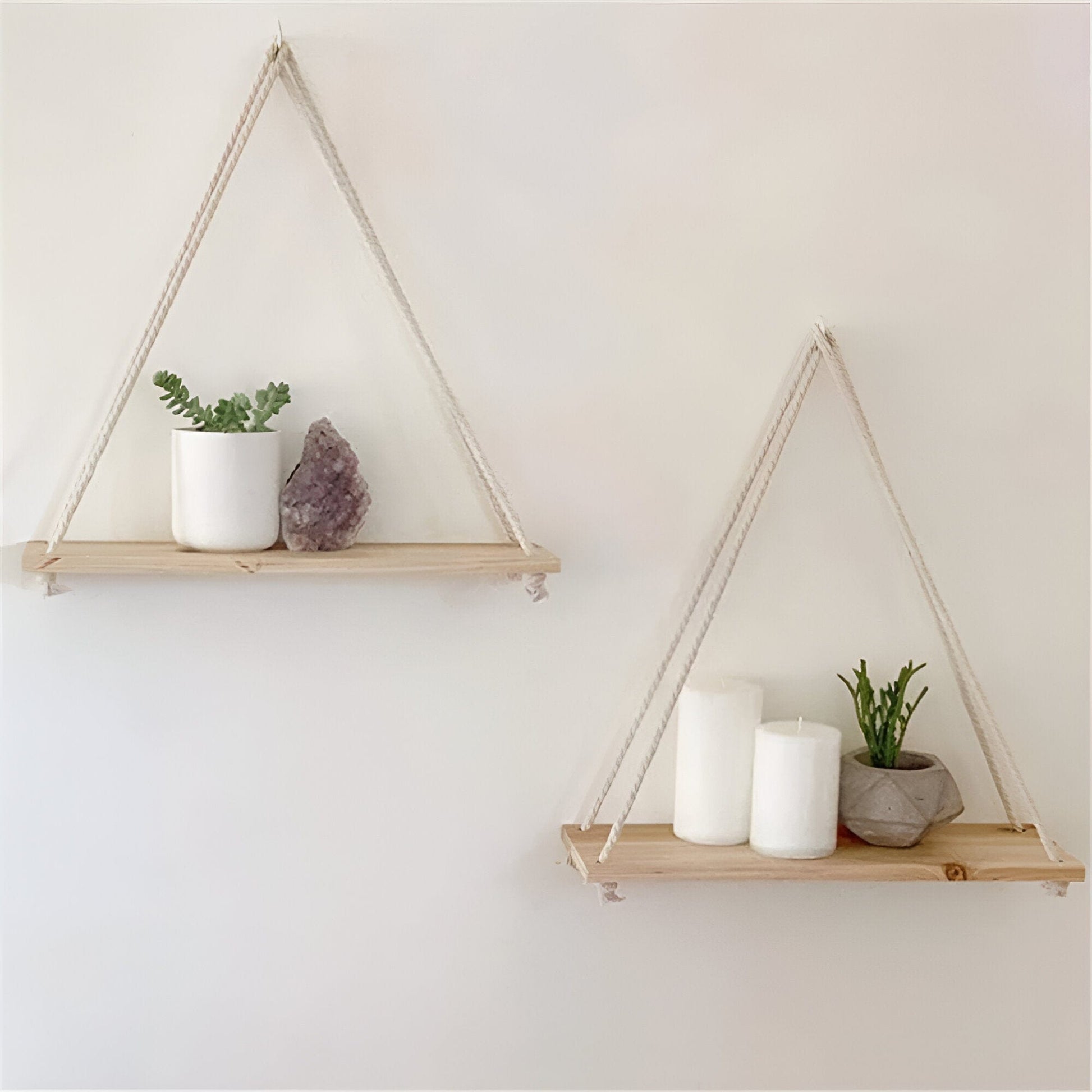 Wooden Rope Swing Wall-Mounted Shelf