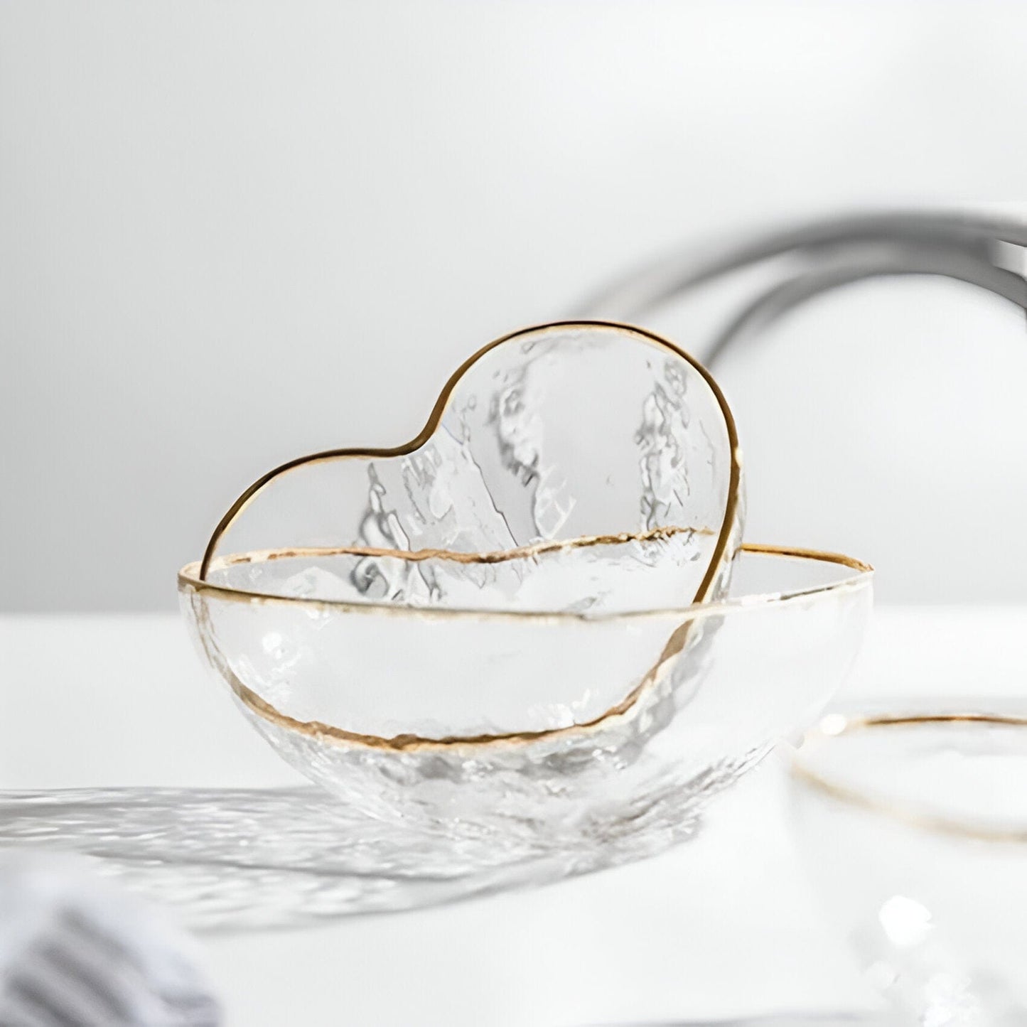 Glass Golden Heart Bowls