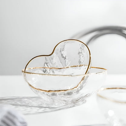 Glass Golden Heart Bowls