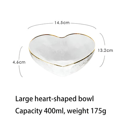 Glass Golden Heart Bowls