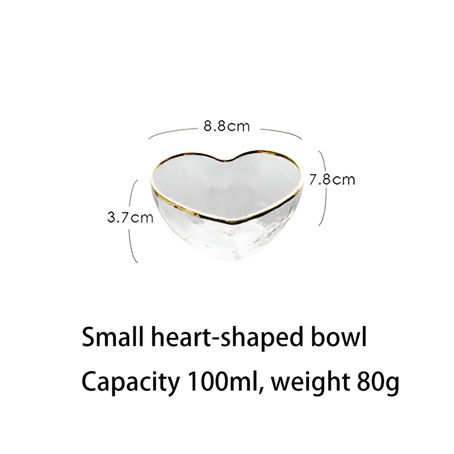 Glass Golden Heart Bowls