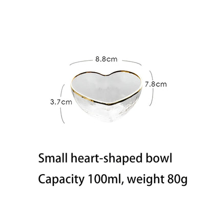 Glass Golden Heart Bowls