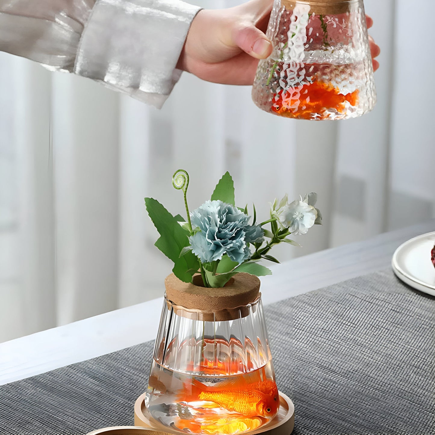 Transparent Glass Flower Vase