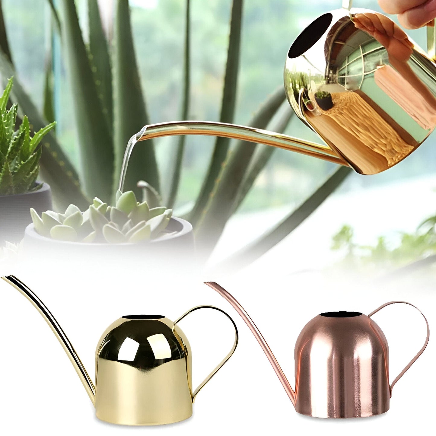 Gooseneck Dome Stainless Steel Watering Can